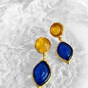 silverlià Middle-aged Vintage Exaggerated Retro Vintage Droplet-shaped Earrings